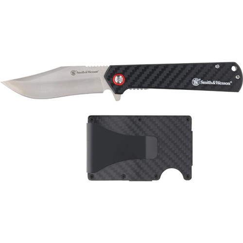 S&W KNIFE/WALLET COMBO CARBON