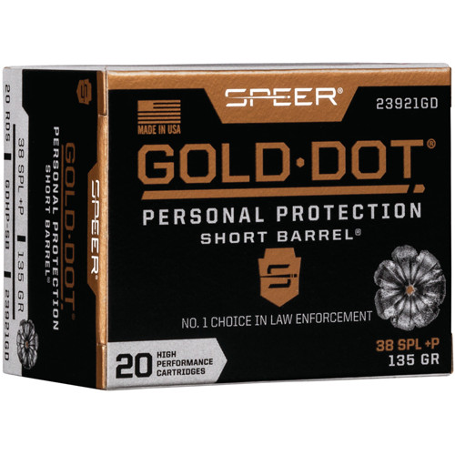 SPEER GOLD DOT 38 SPECIAL+P