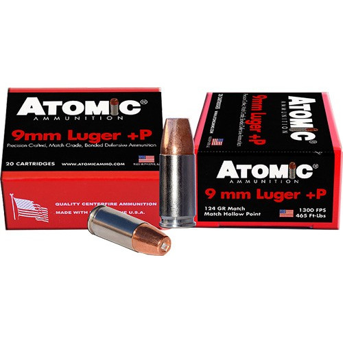 ATOMIC 9MM LUGER +P 124GR JHP