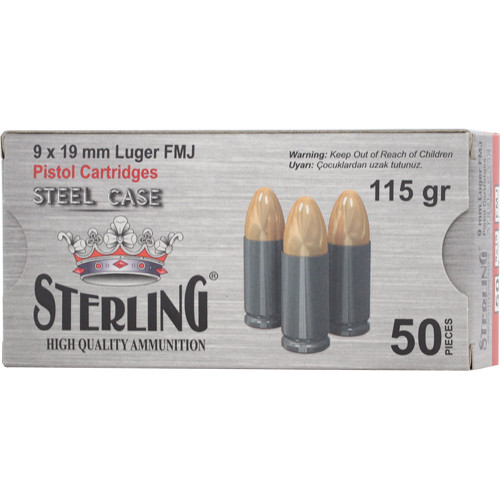 STERLING STEEL CASE 9MM 115 GR