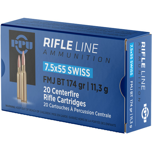 PPU 7.5X55 SWISS 174GR FMJ