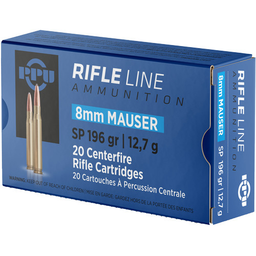PPU 8MM MAUSER 196GR JSP