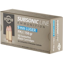 PPU SUBSONIC 9MM LUGER 158GR